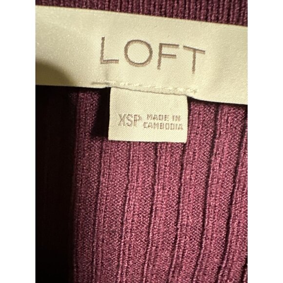 Ann Taylor LOFT Ribbed Top XS/PETITES Soft Stretch Modal Blend Top Scoop Neck - Picture 3 of 15